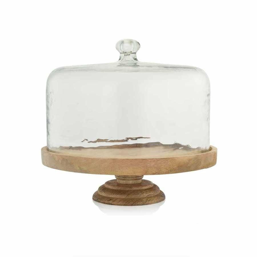 Wooden Cake Stand and Cloche