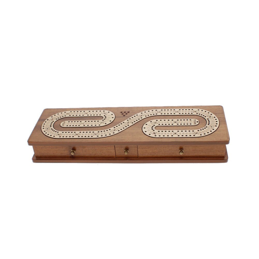 Wooden Cribbage Set with Cards, S Shape - Angela Reed -