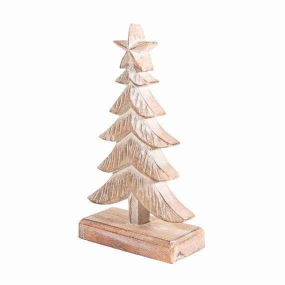 Wooden Tree with Star Standing Decoration