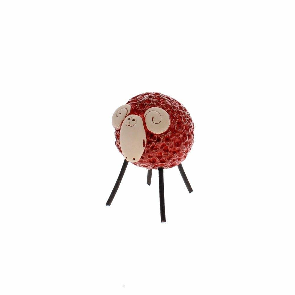 Woolly Ceramic Ram, Red