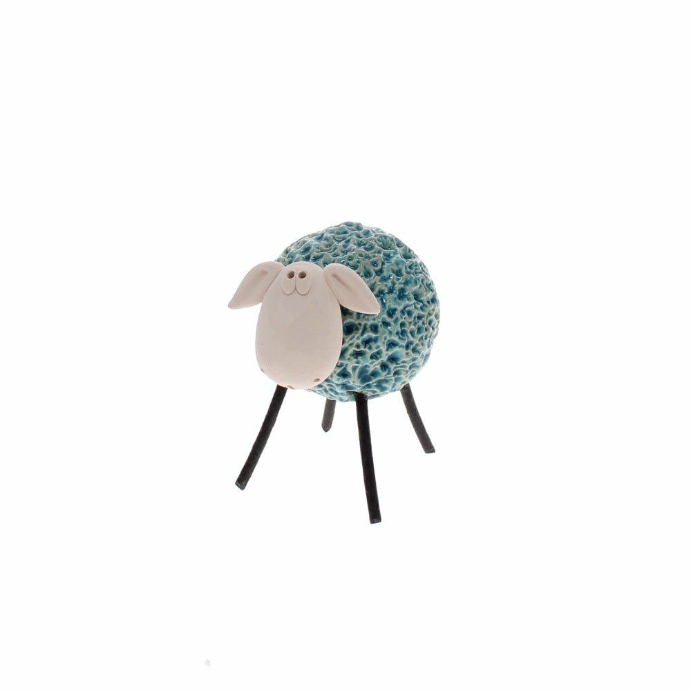 Woolly Ceramic Sheep, Turquoise