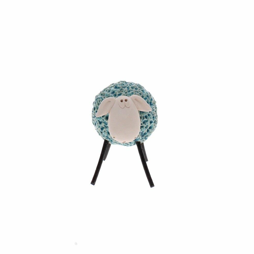 Woolly Ceramic Sheep, Turquoise