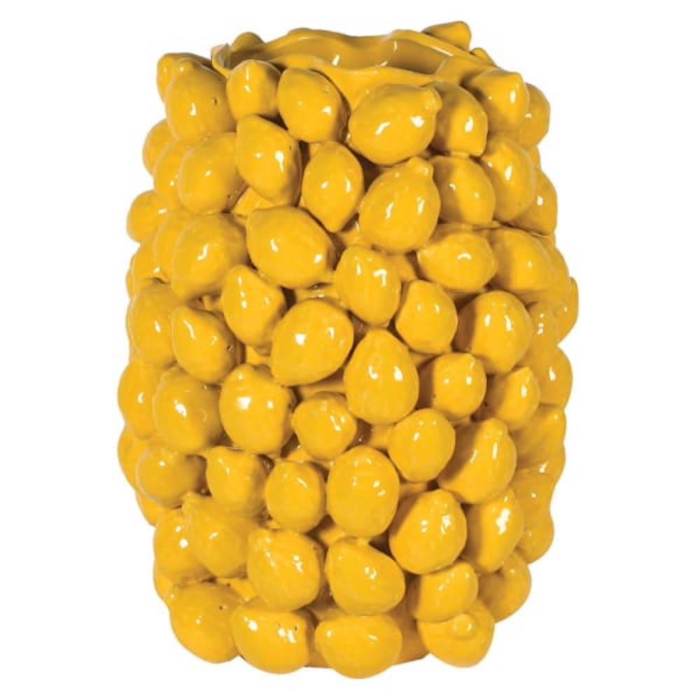 Yellow Lemon Glazed Ceramic Vase - Angela Reed -